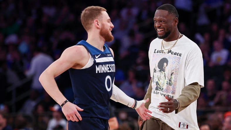 Julius Randle, Donte DiVincenzo - Preseason-Minnesota Timberwolves at New York Knicks