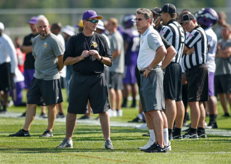 Mike Zimmer, Rick Spielman, Minnesota Vikings Training Camp