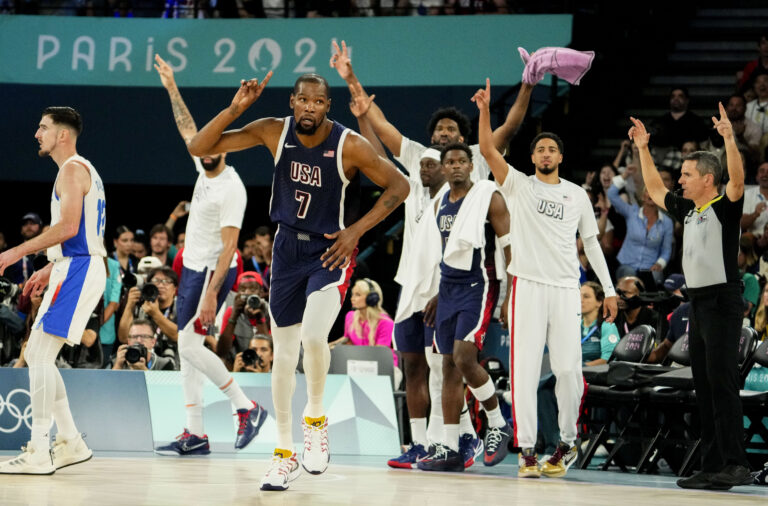 Kevin Durant, Anthony Edwards - Team USA