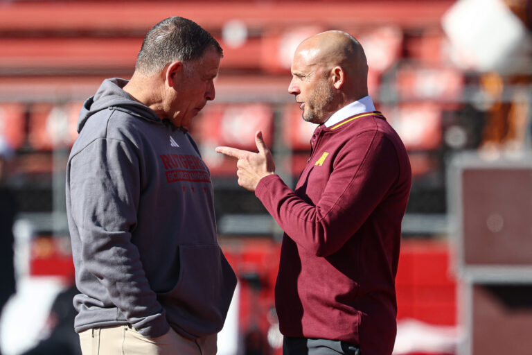 PJ Fleck and Greg Schiano - Minnesota Gophers at Rutgers